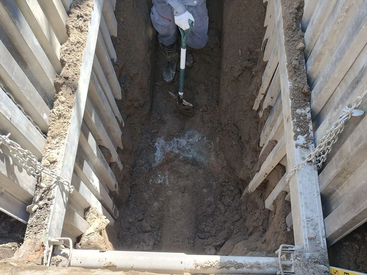 土留設置、掘削深3ｍ